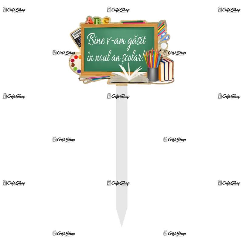 Bine v-am gasit in noul an scolar, topper lemn, model b